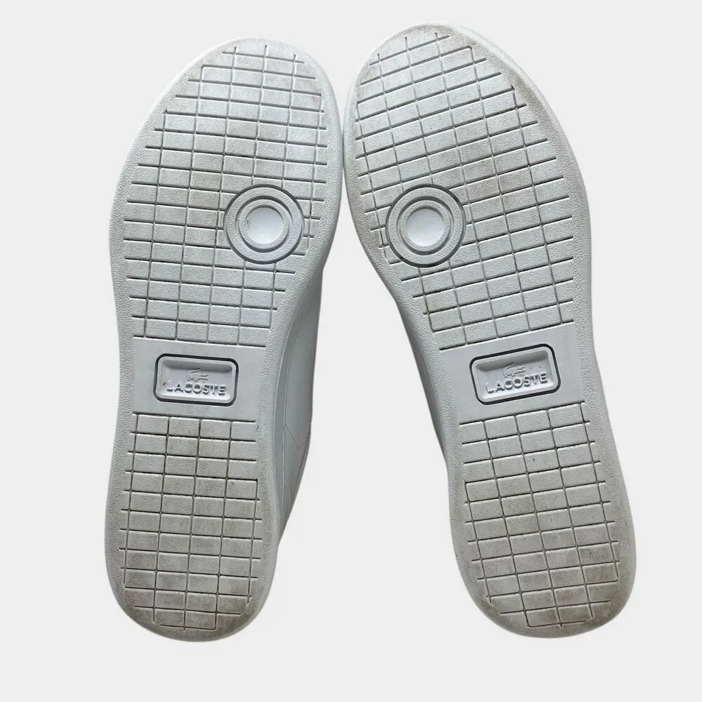 Lacoste Sneakers Mens 8.5 White Leather Low Top Casual Tennis Carnaby Pro Shoes‎